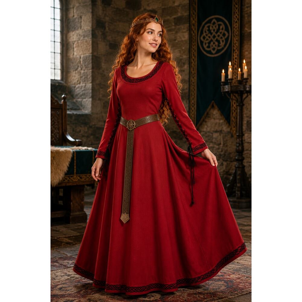 Holy Clothing Red Merida Maxi Dress Size XL Modest Medieval Fantasy Renaissance